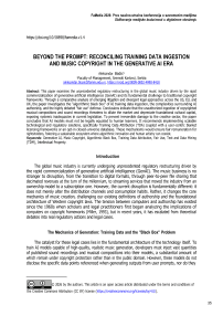 Beyond the prompt: reconciling training data ingestion and music copyright in the generative AI era