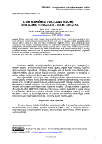 Krizni menadžment u digitalnim medijima: upravljanje reputacijom u online okruženju