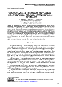 Primena alata veštačke inteligencije ChatGPT u učenju: rezultati empirijskog istraživanja u srednjem stručnom obrazovanju