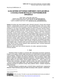 Uloga internih softverskih komponenti i digitalnih medija u očuvanju radne motivacije u postpandemijskom okruženju