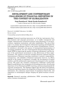 Development and contemporary challenges of financial reporting in the context of globalization