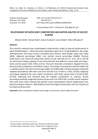 Relationship between body composition and motor abilities of soccer players