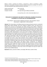 Prevalence of overweight and obesity in preschool children in Bujanovac according to the WHO and CDC recommendations