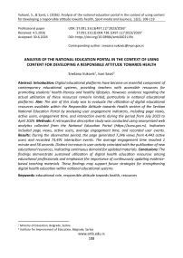 Analysis of the national education portal in the context of using content for developing a responsible attitude towards health
