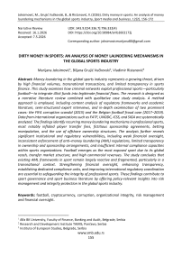 Dirty money in sports: An analysis of money laundering mechanisms in the global sports industry