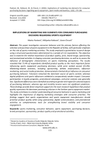 Implications of marketing mix elements for consumer purchasing decisions regarding sports equipment