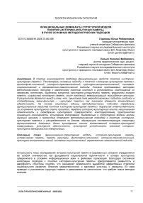 Функциональные доминанты структурной модели понятия «культурно-историческая память» в русле основных методологических подходов