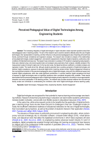 Perceived Pedagogical Value of Digital Technologies Among Engineering Students