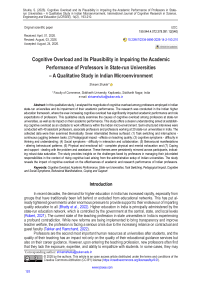 Cognitive Overload and its Plausibility in Impairing the Academic Performance of Professors in State-run Universities – A Qualitative Study in Indian Microenvironment