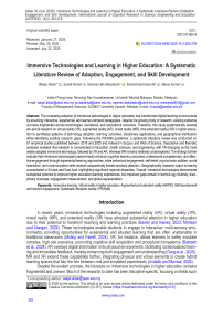 Immersive Technologies and Learning in Higher Education: A Systematic Literature Review of Adoption, Engagement, and Skill Development