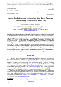 Reaction-Time Patterns in an Emotional Face–Word Stroop Task among Lower Secondary School Students: A Pilot Study