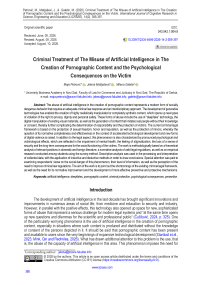 Criminal Treatment of The Misuse of Artificial Intelligence in The Creation of Pornographic Content and the Psychological Consequences on the Victim