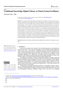 Traditional Knowledge Digital Library as Patent System Facilitator