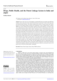 Drugs, Public Health, and the Patent Linkage System in India and Japan