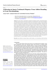 Arbitration in Sports Trademark Disputes: From Athlete Branding to Event Merchandising