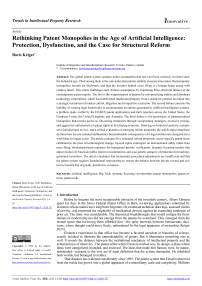 Rethinking Patent Monopolies in the Age of Artificial Intelligence: Protection, Dysfunction, and the Case for Structural Reform