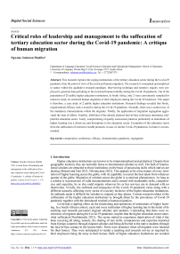 Critical roles of leadership and management to the suffocation of tertiary education sector during the Covid-19 pandemic: A critique of human migration