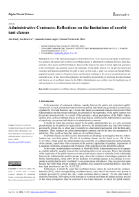 Administrative Contracts: Reflections on the limitations of exorbitant clauses