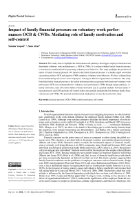 Impact of family financial pressure on voluntary work performances OCB & CWBs: Mediating role of family motivation and self-control