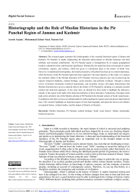 Historiography and the Role of Muslim Historians in the Pir Panchal Region of Jammu and Kashmir