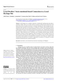 Local Dwellers’ Socio-emotional-based Connection to a Local Heritage Site
