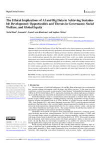 The Ethical Implications of AI and Big Data in Achieving Sustainable Development: Opportunities and Threats in Governance, Social Welfare, and Global Equity