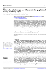 AI Surveillance Technologies and Cybersecurity: Bridging National Security and Privacy Rights