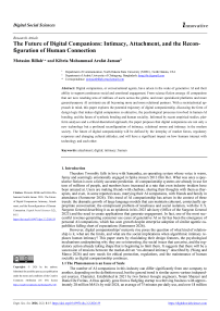 The Future of Digital Companions: Intimacy, Attachment, and the Reconfiguration of Human Connection
