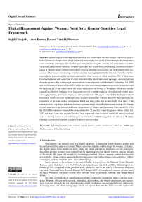 Digital Harassment Against Women: Need for a Gender-Sensitive Legal Framework