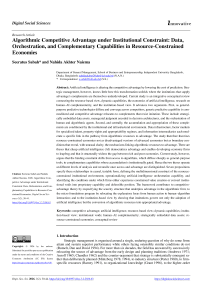 Algorithmic Competitive Advantage under Institutional Constraint: Data, Orchestration, and Complementary Capabilities in Resource-Constrained Economies
