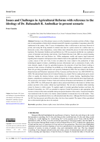 Issues and Challenges in Agricultural Reforms with reference to the ideology of Dr. Babasaheb R. Ambedkar in present scenario
