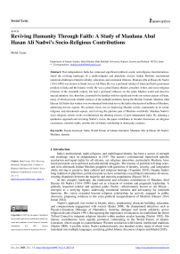 Reviving Humanity Through Faith: A Study of Maulana Abul Hasan Ali Nadwi's Socio-Religious Contributions