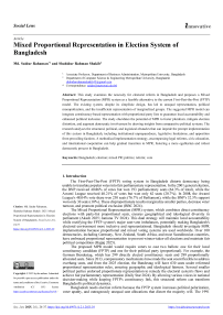 Mixed Proportional Representation in Election System of Bangladesh