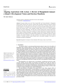 Aligning Aspirations with Action: A Review of Bangladesh Jamaat-e-Islami’s Development Vision and Election Manifesto
