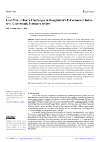 Last-Mile Delivery Challenges in Bangladesh's E-Commerce Industry: A systematic Literature Review
