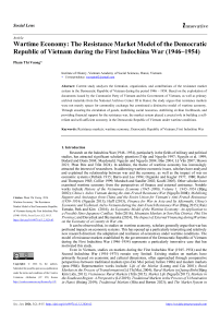 Wartime Economy: The Resistance Market Model of the Democratic Republic of Vietnam during the First Indochina War (1946–1954)