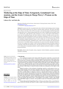 Mothering at the Edge of Time: Ectogenesis, Gestational Communism, and the Ironic Cyborg in Marge Piercy’s Woman on the Edge of Time