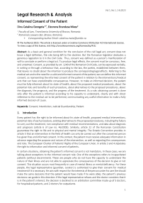 Informed Consent of the Patient