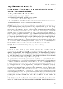 Critical Analysis of Legal Discourse: A study of the Effectiveness of Brazilian Environmental Legislation