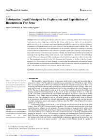 Substantive Legal Principles for Exploration and Exploitation of Resources in The Area