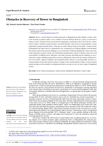 Obstacles in Recovery of Dower in Bangladesh