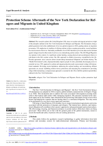Protection Scheme Aftermath of the New York Declaration for Refugees and Migrants in United Kingdom