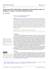 Framework of the United Nations Commission on International Trade Law: Bridging E-Commerce and Online Dispute Resolution