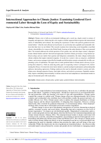 Intersectional Approaches to Climate Justice: Examining Gendered Environmental Labor through the Lens of Equity and Sustainability