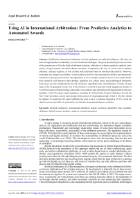 Using AI in International Arbitration: From Predictive Analytics to Automated Awards