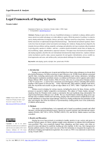 Legal framework of doping in sports