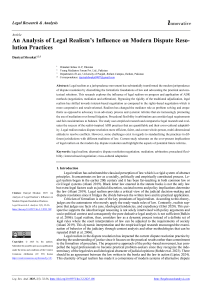 An Analysis of Legal Realism’s Influence on Modern Dispute Resolution Practices