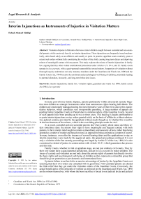Interim Injunctions as Instruments of Injustice in Visitation Matters