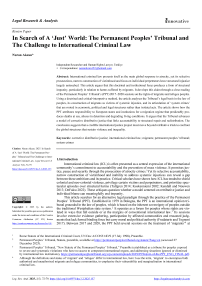 In Search of A ‘Just’ World: The Permanent Peoples’ Tribunal and The Challenge to International Criminal Law