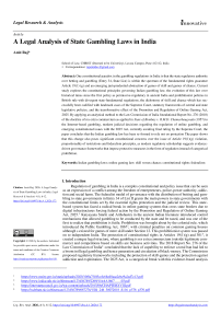 A Legal Analysis of State Gambling Laws in India